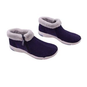 NEW Ryka Anchorage Mids Water-Repellent Suede Faux Fur Ankle Boots Size 11 Wide